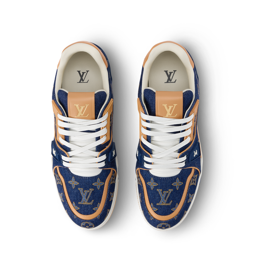 LV Trainer Sneaker Denim & Calf Leather Blue