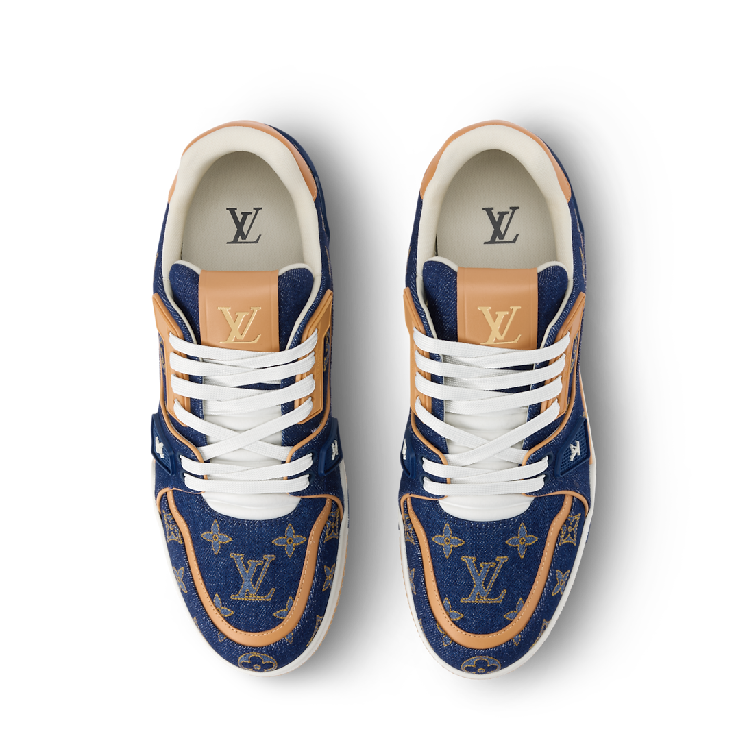LV Trainer Sneaker Denim & Calf Leather Blue