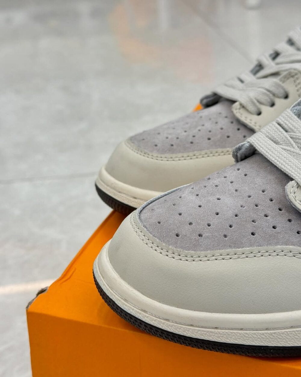 LV x Nike Air Jordan 1 Low “Shadow Grey Suede” (Custom)