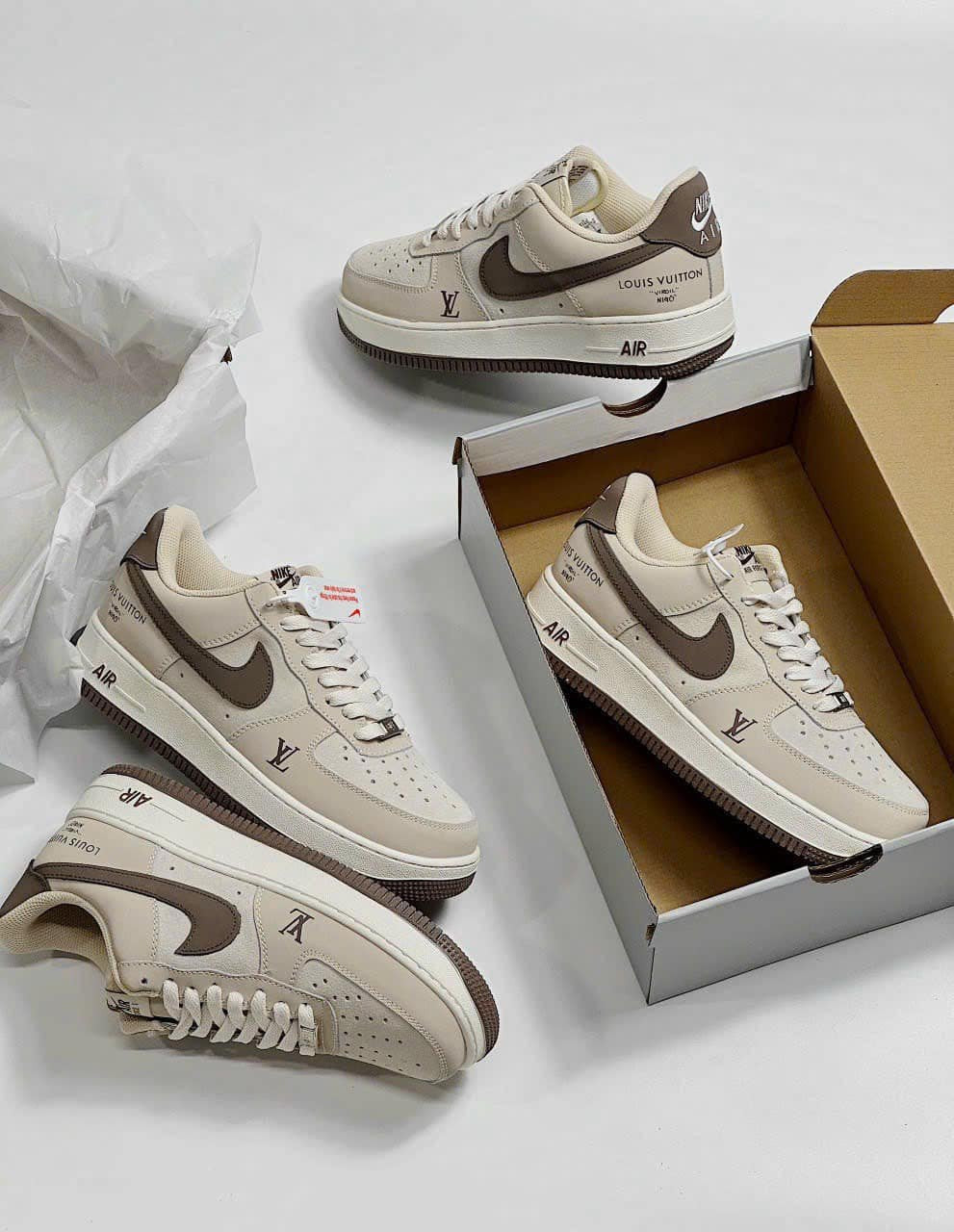 LV x Nike AF1 Cream Mocha Edition (Custom)