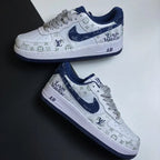 LV x Nike AF1 White Navy Monogram ( Custom)