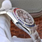 Cosmograph Daytona Rainbow White Gold Black Dial with Diamond Bezel
