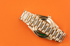 Yellow Gold Day-Date Fluted Bezel Green Index Dial President Bracelet