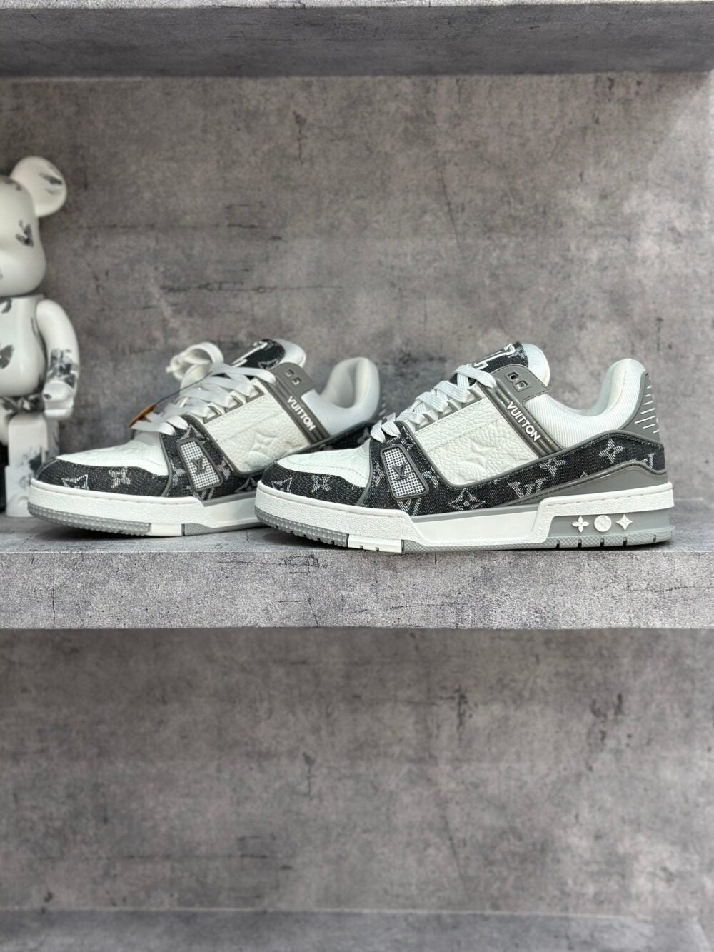 LV Trainer Sneaker Denim Monogram Grey
