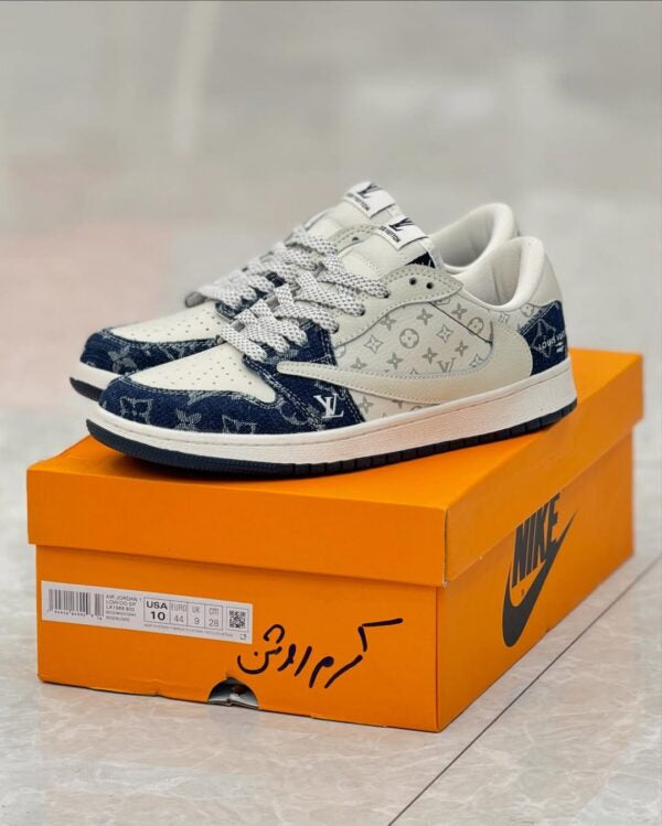 LV x Nike Air Jordan 1 Low “Monogram Denim” (Custom)