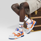 LV Trainer Sneaker Orange Velcro Strap