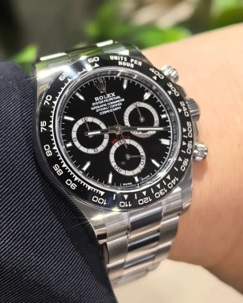 Cosmograph Daytona Stainless Steel Black Dial with Ceramic Bezel