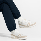 LV Trainer Beige Monogram Leather Sneaker