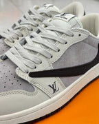 LV x Nike Air Jordan 1 Low “Shadow Grey Suede” (Custom)