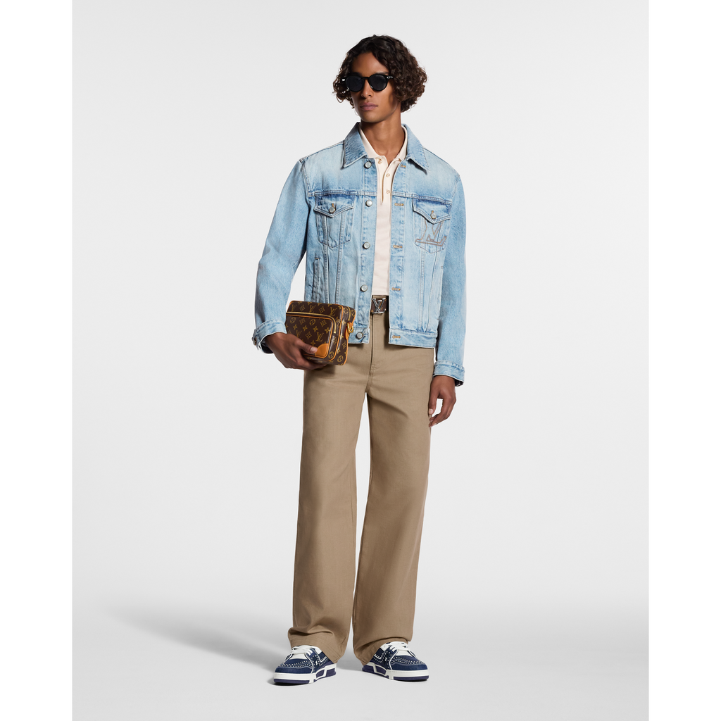 LV Trainer Sneakers  Indigo Blue Denim with Swarovski™ Pearls