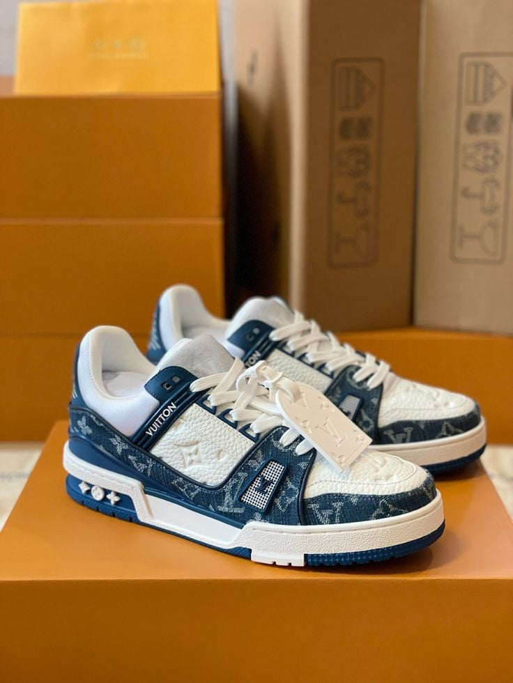 LV Trainer Sneaker Denim Monogram Blue