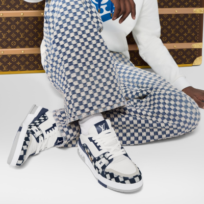 LV Trainer Sneaker Damier Moka Blue
