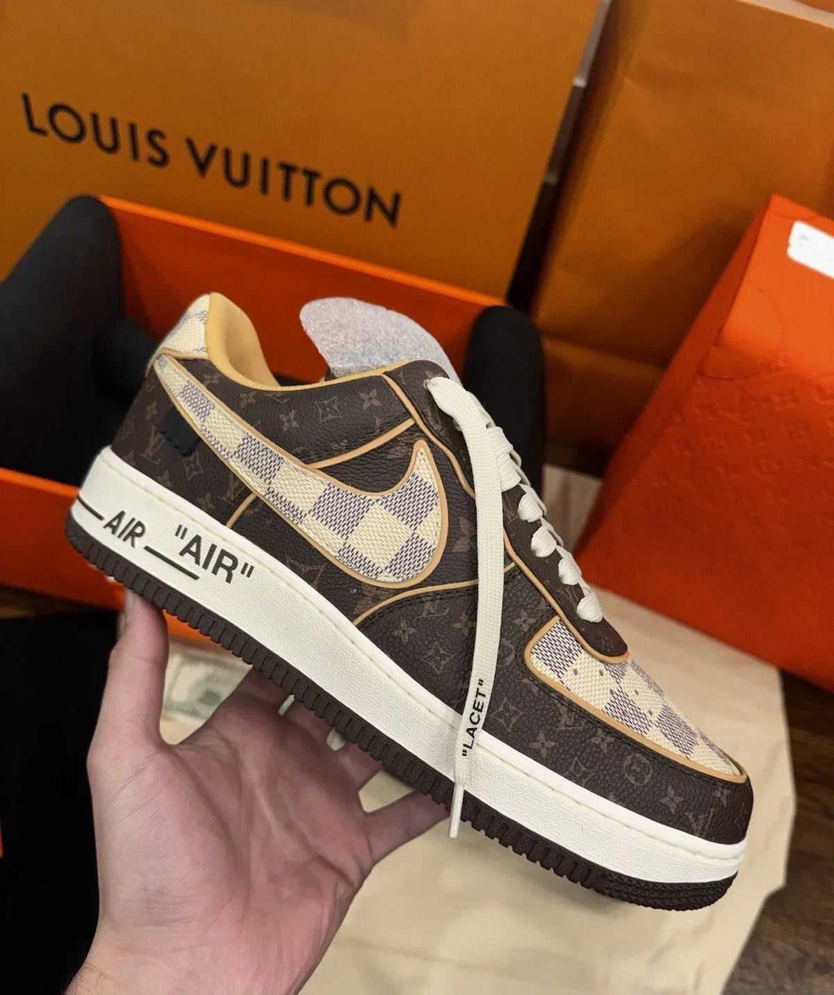 LV x Nike AF1 Low 'Monogram Brown Damier Azur'