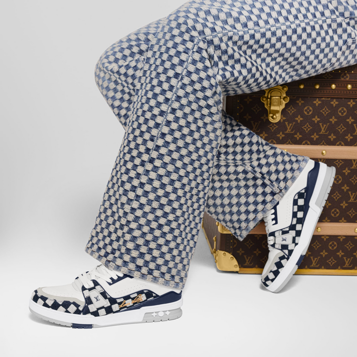 LV Trainer Sneaker Damier Moka Blue