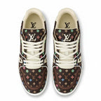 LV Trainers Sneaker  x Tyler the Creator Monogram-Printed Grained Calf Leather Mocha Brown