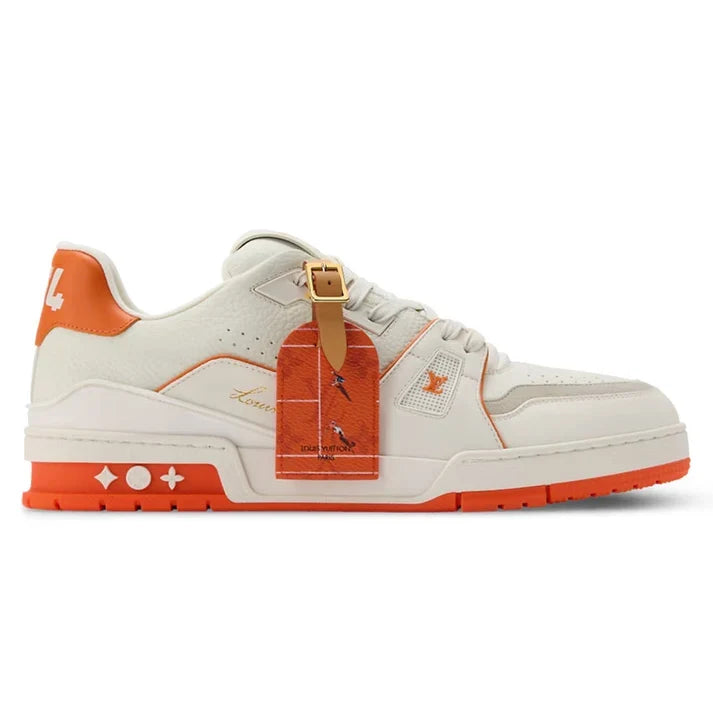 LV Trainer Sneaker – Monogram Denim White/Orange
