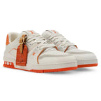 LV Trainer Sneaker – Monogram Denim White/Orange