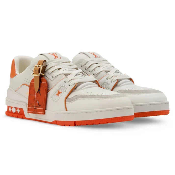 LV Trainer Sneaker – Monogram Denim White/Orange