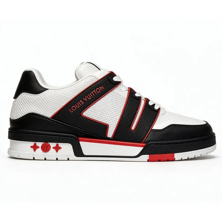 LV Trainer Sneaker – White/Black/Red