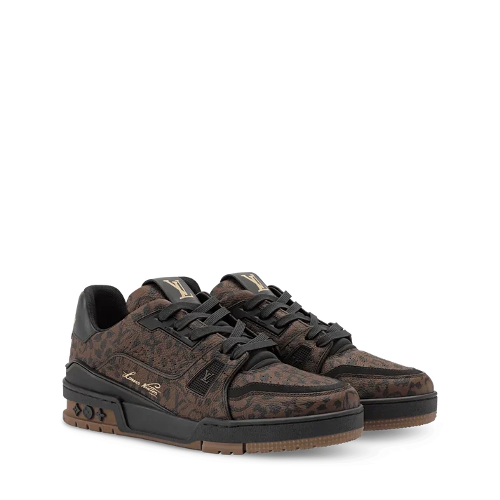 LV Trainer Monogram Leopard Grained Calf Leather Sneaker 1AJJV7