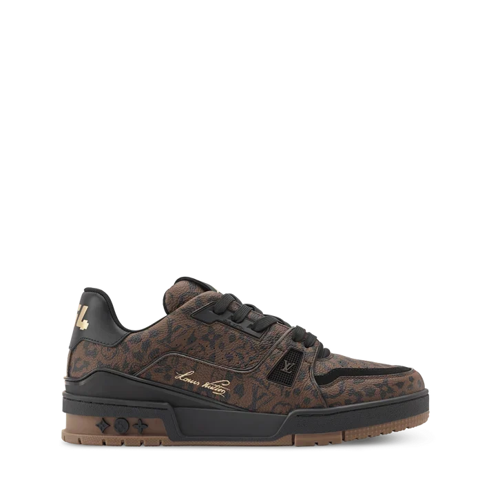 LV Trainer Monogram Leopard Grained Calf Leather Sneaker 1AJJV7
