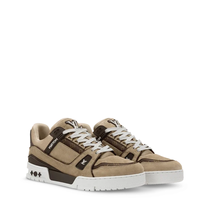 LV Trainer Sneaker – Beige Suede Calf Leather