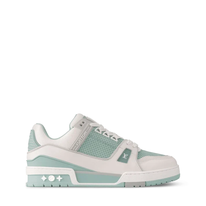 LV Trainer Sneaker – White/Mint Green