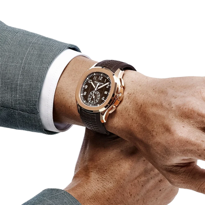 Aquanaut 42mm 5968R-001 Chronograph Rose Gold Brown Dial