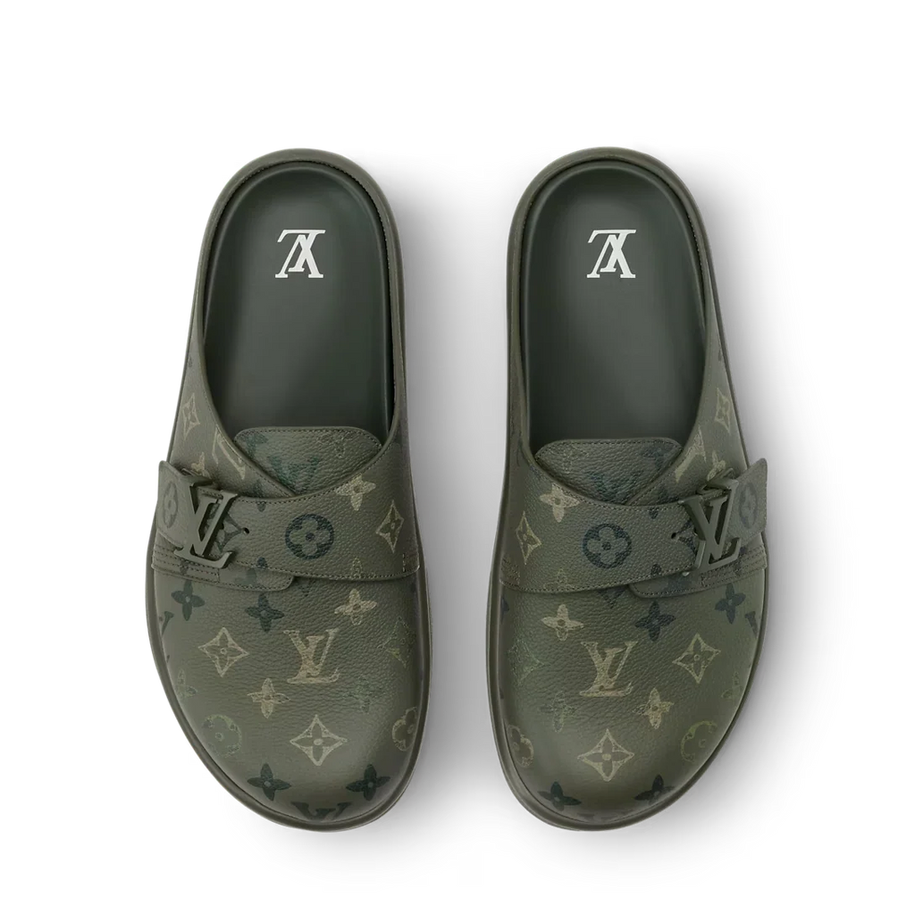 LV Sandals Easy Mule Khaki Green