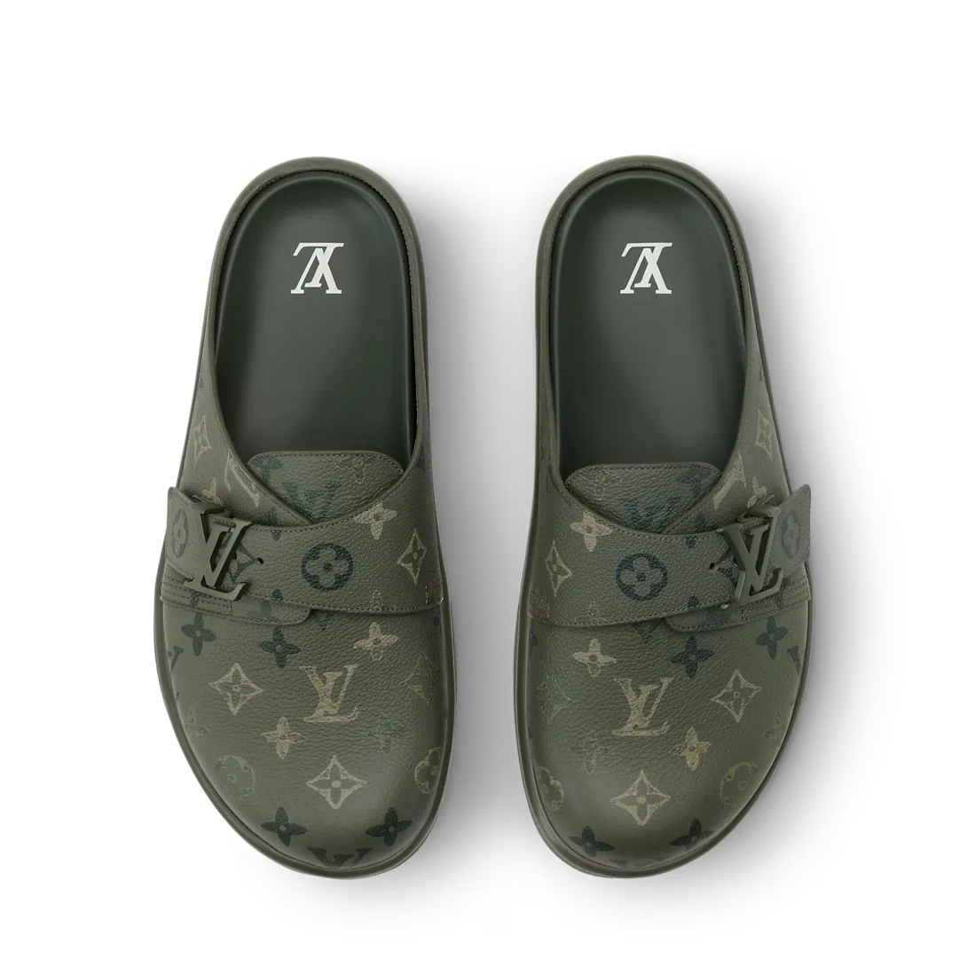 LV Sandals Easy Mule Khaki Green
