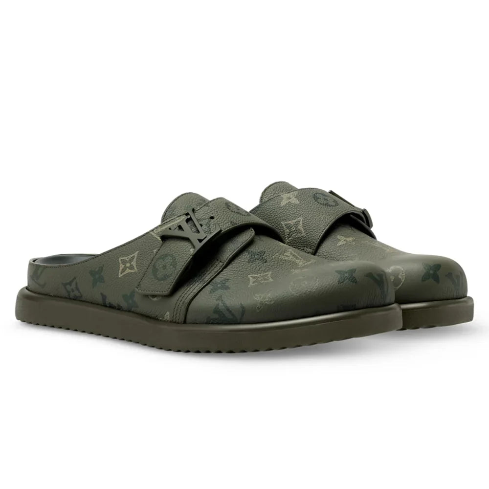 LV Sandals Easy Mule Khaki Green