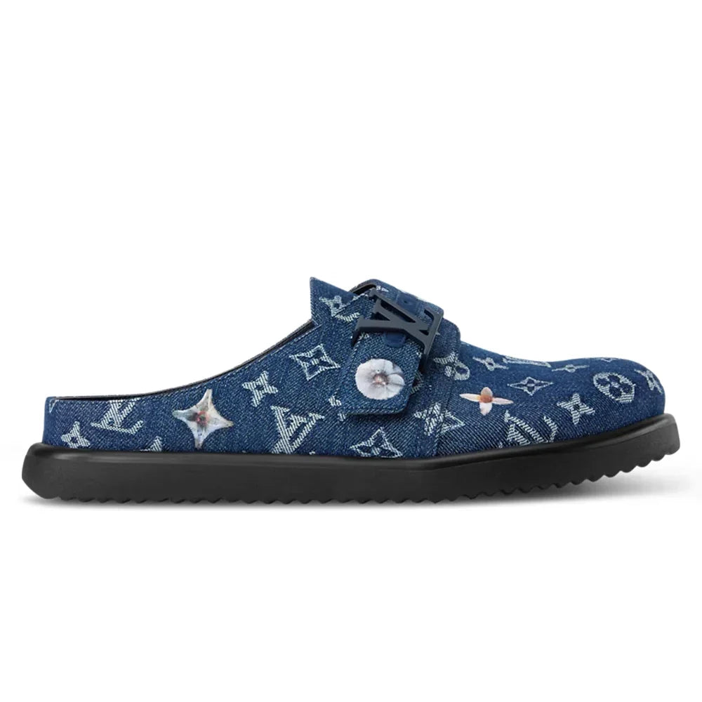 LV Sandals Easy Mule Blue Denim