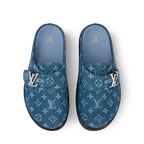 LV Sandals Easy Mule Blue Denim