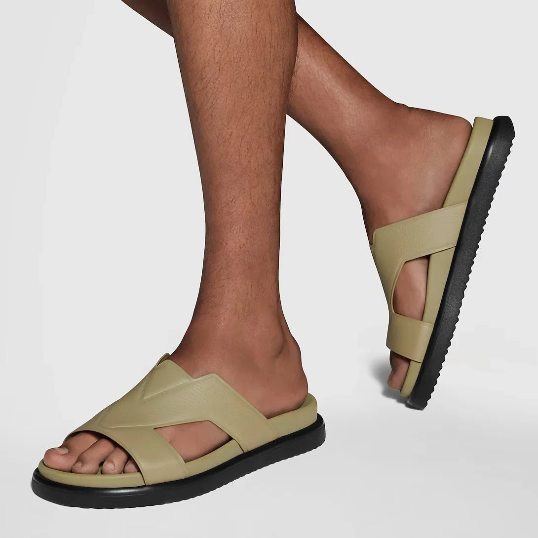 LV Sandals Oasis Mule Khaki Green