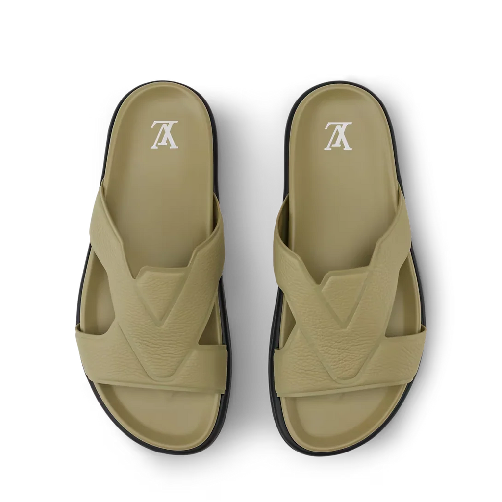 LV Sandals Oasis Mule Khaki Green