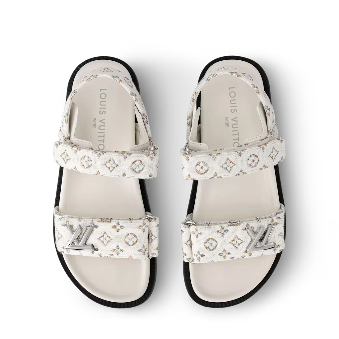 LV Sunset Flat Comfort Sandal White
