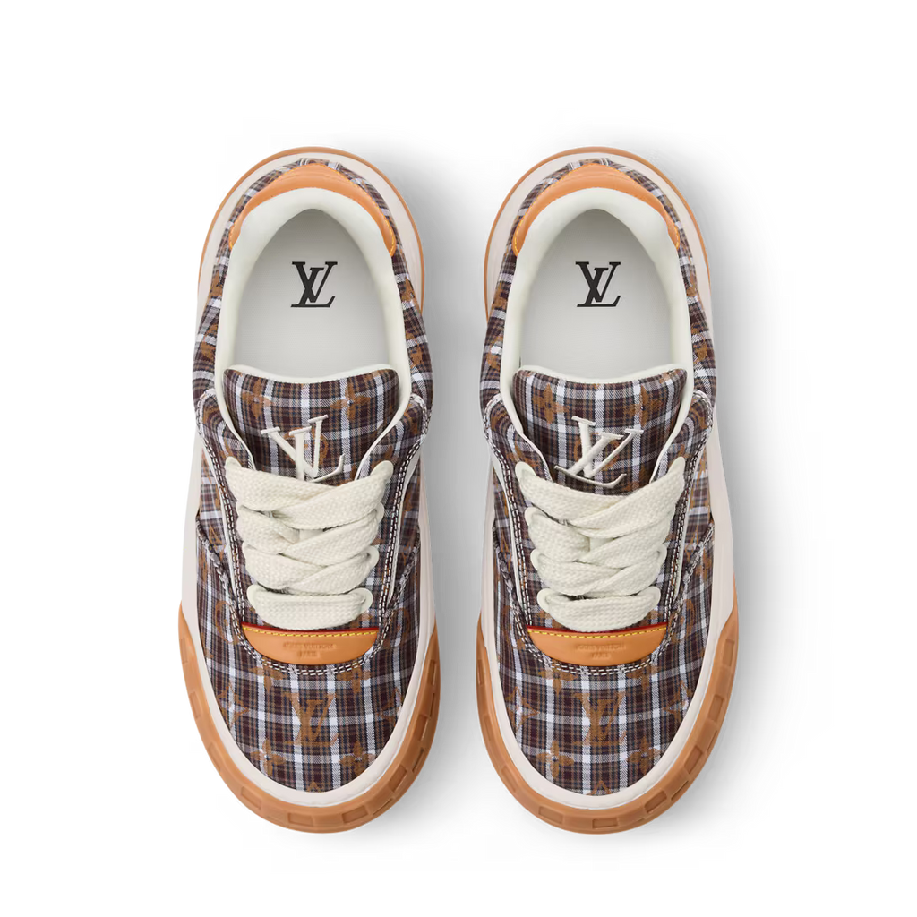 LV Tilted Sneaker Brown Checkered