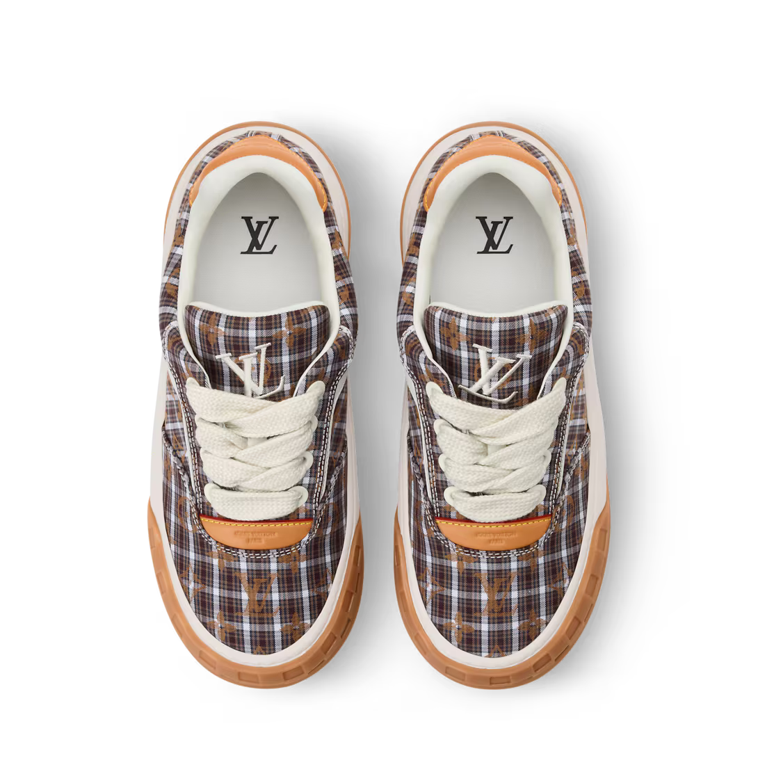 LV Tilted Sneaker Brown Checkered