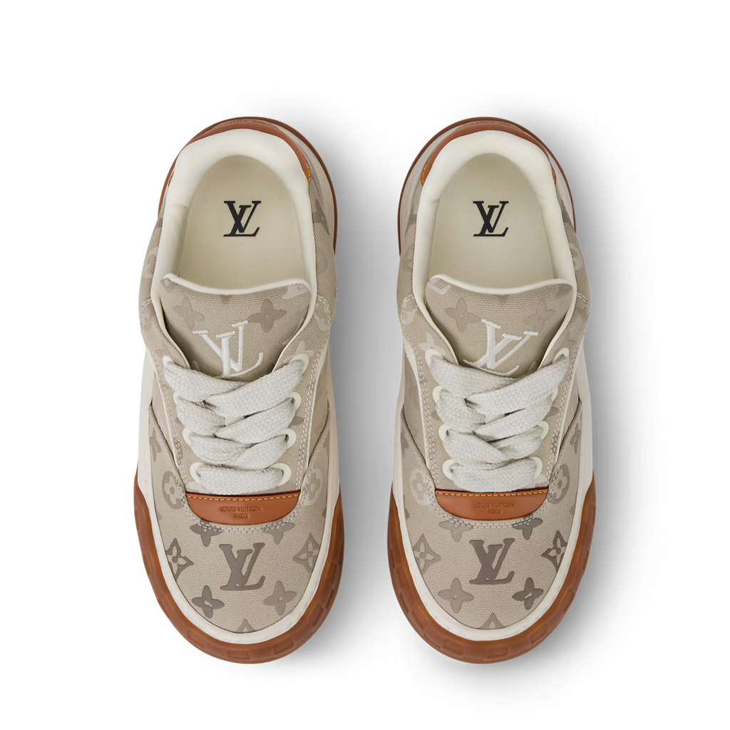 LV Tilted Sneaker Beige Monogram Jacquard