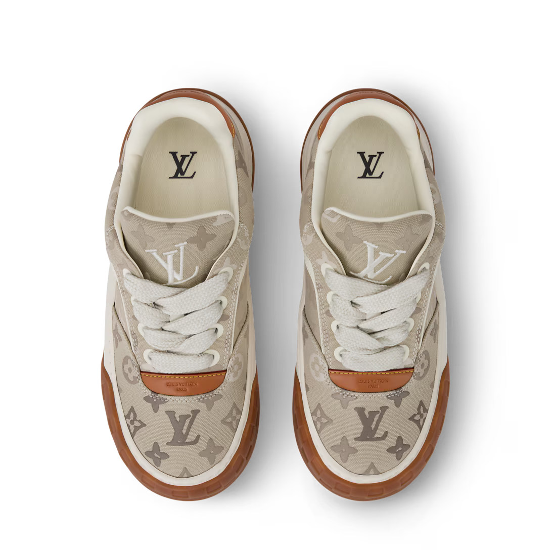 LV Tilted Sneaker Beige Monogram Jacquard