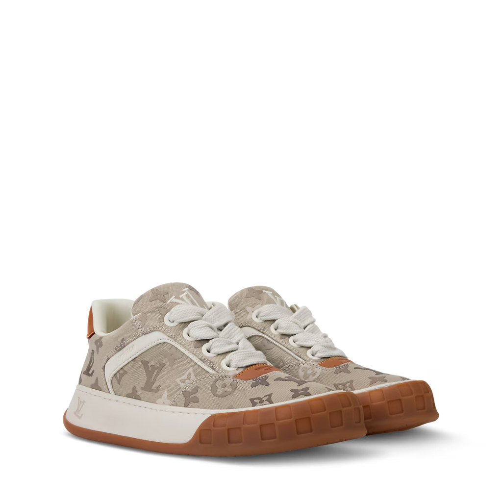 LV Tilted Sneaker Beige Monogram Jacquard