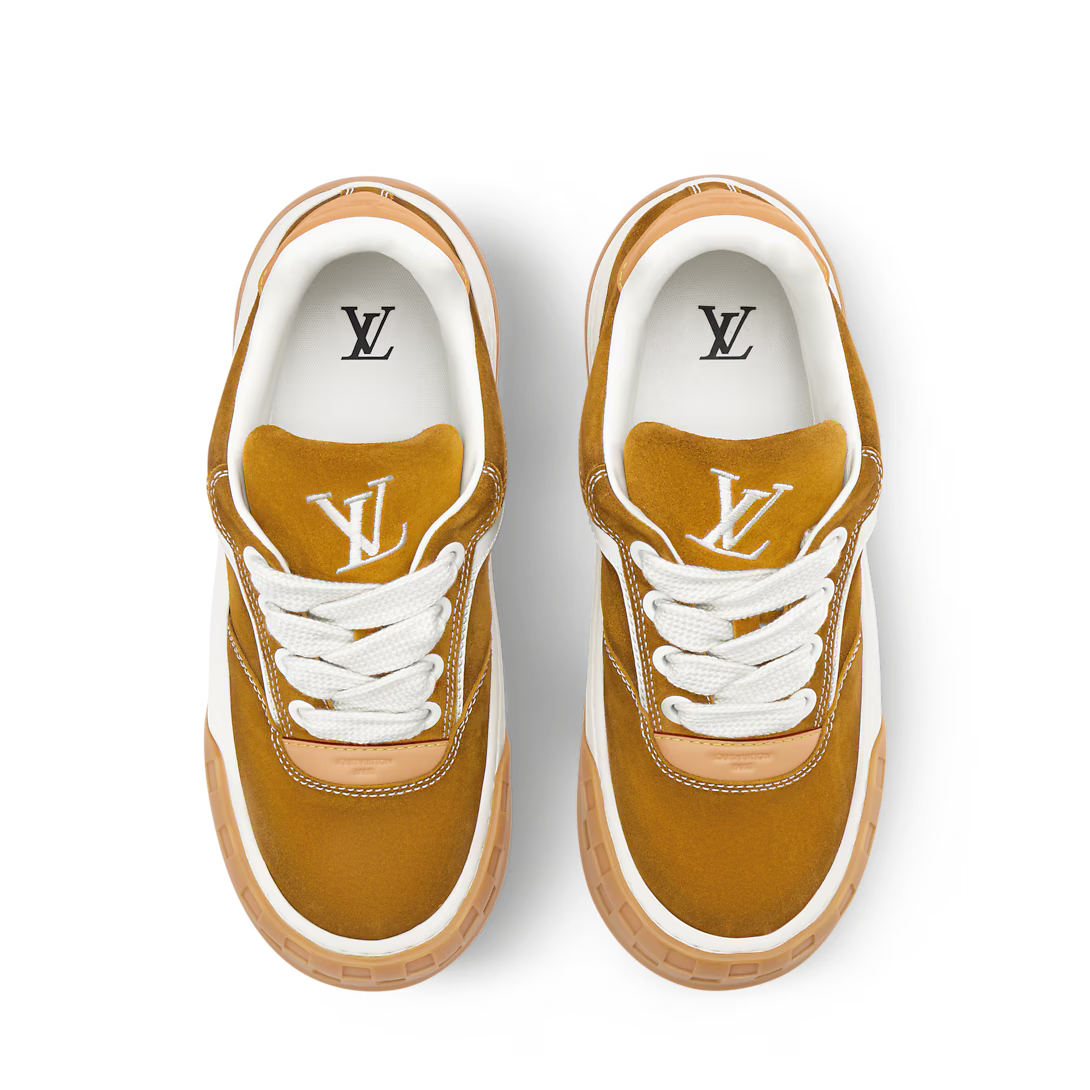 LV Tilted Sneaker Mustard Yellow Suede
