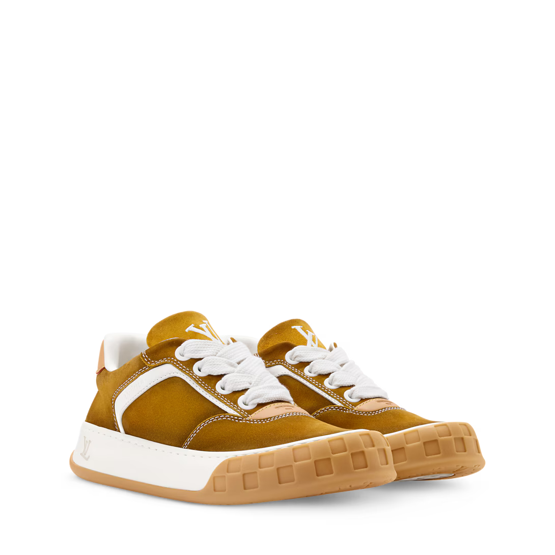 LV Tilted Sneaker Mustard Yellow Suede