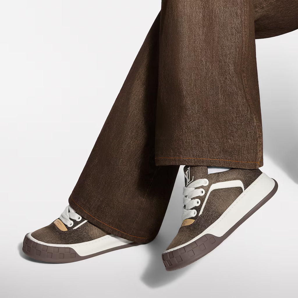 LV Tilted Sneaker Dark Brown Suede