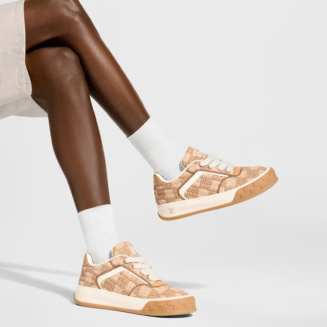 LV Tilted Sneaker Beige Raffia