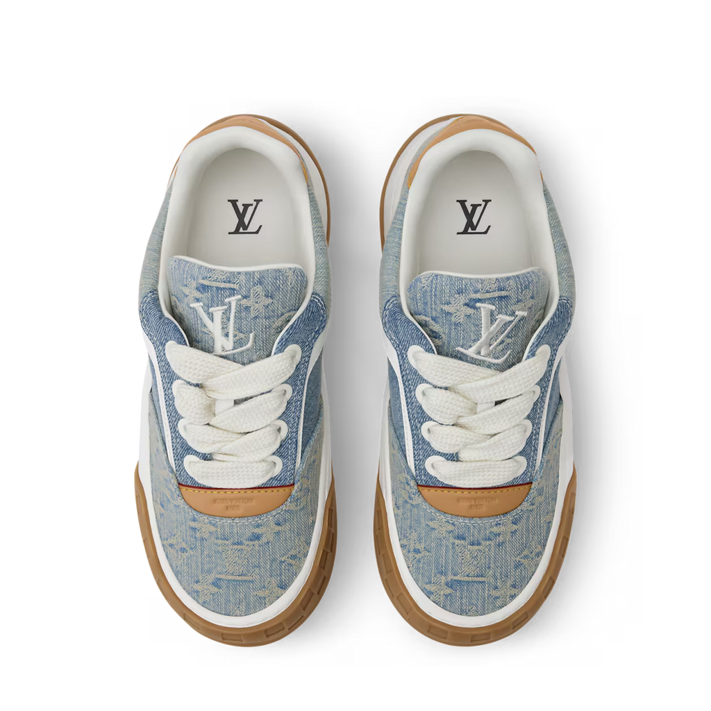 LV Tilted Sneaker Blue Patchwork Denim