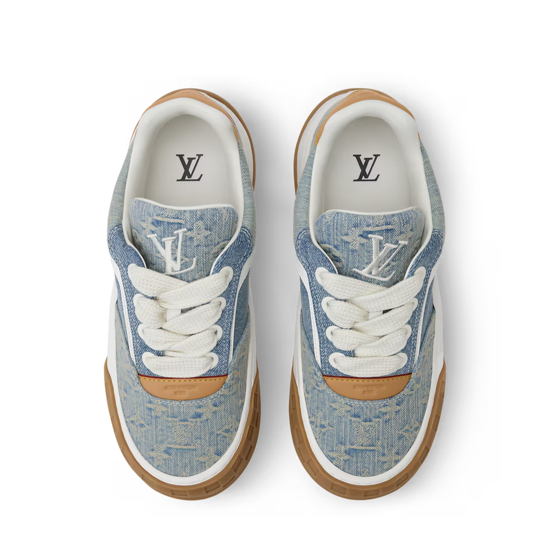 LV Tilted Sneaker Blue Patchwork Denim