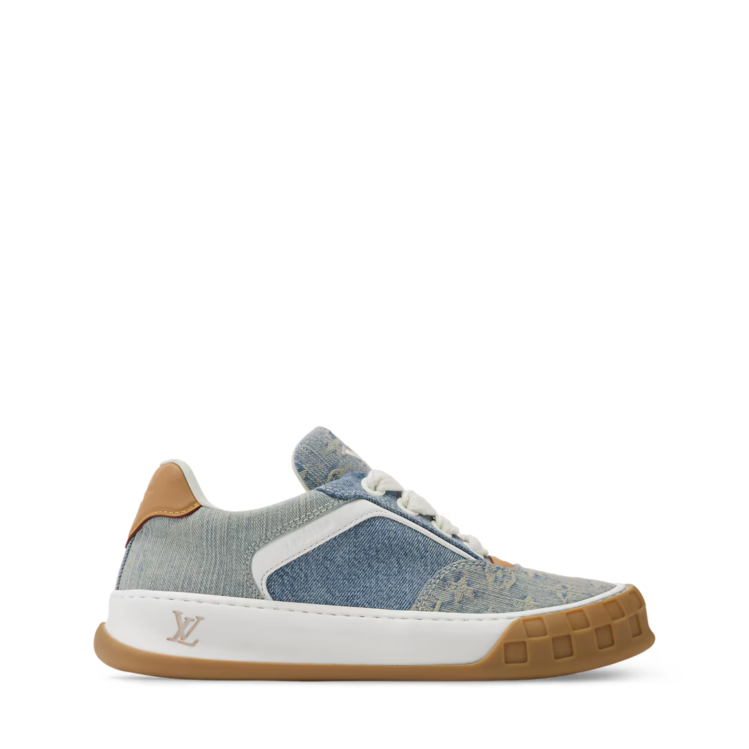 LV Tilted Sneaker Blue Patchwork Denim