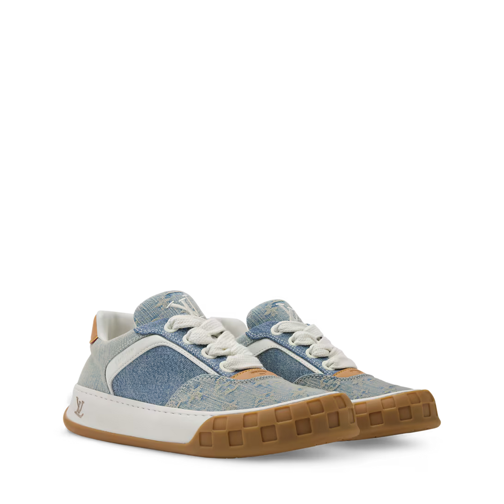 LV Tilted Sneaker Blue Patchwork Denim
