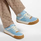LV Tilted Sneaker Light Blue Suede